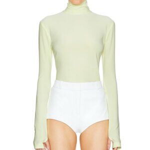 Norma Kamali Butter Yellow Slim Fit Turtle Top, XS